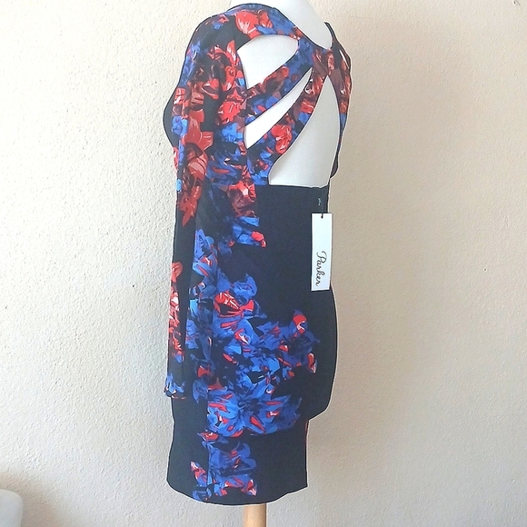 BRAND NEW!! PARKER XS FLORAL BODYCON VIBRANT DRESS - Picture 7 of 11